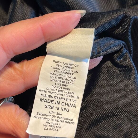 L.L. Bean Womens UPF 50+ Ruched High Waist Brief Swimwear Blue Size 18 - Picture 4 of 4